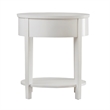 iNSPIRE Q 1-Drawer Oval Modern Wood End Table with Bottom Shelf in White