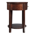 iNSPIRE Q 1-Drawer Oval Modern Wood End Table with Bottom Shelf in Espresso