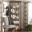 iNSPIRE Q Cornice Etagere 5-Shelf Wood & Metal Bookcase in Antique Brown/Black
