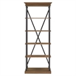 iNSPIRE Q Cornice Etagere 5-Shelf Wood & Metal Bookcase in Antique Brown/Black