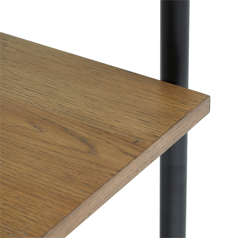 iNSPIRE Q Cornice Etagere 5-Shelf Wood & Metal Bookcase in Antique Brown/Black