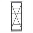 iNSPIRE Q Cornice Etagere 5-Shelf Wood & Metal Bookcase in Antique Gray/Black