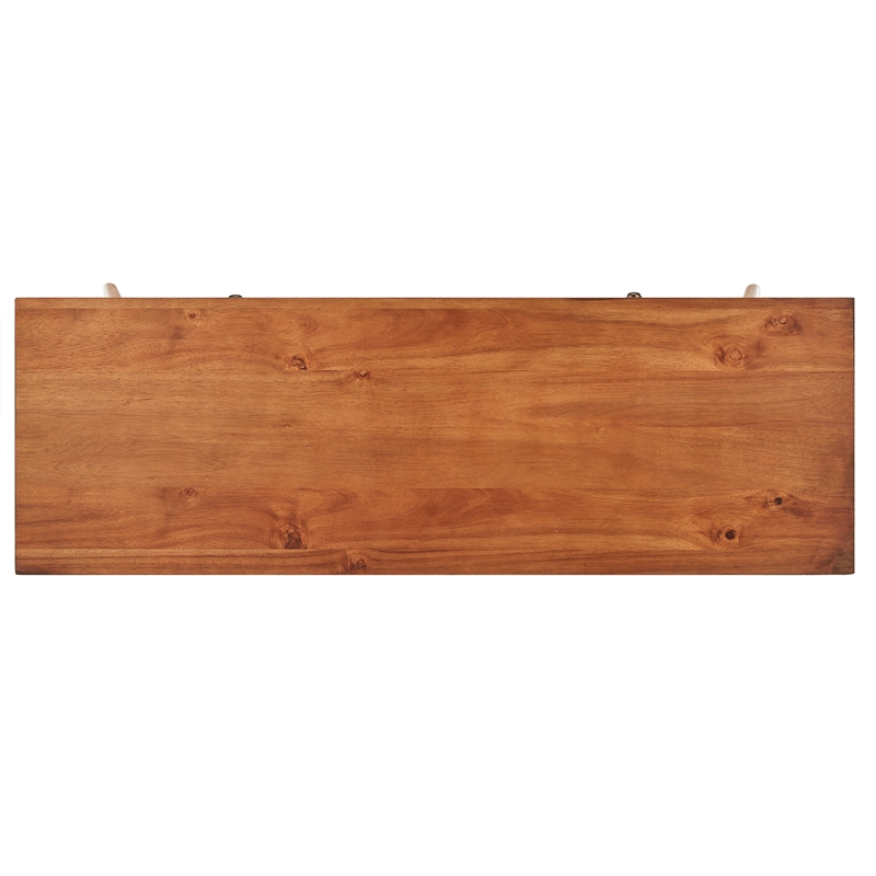 iNSPIRE Q 2-Drawer Wood TV Stand Console Table with Tapered Legs in Brown