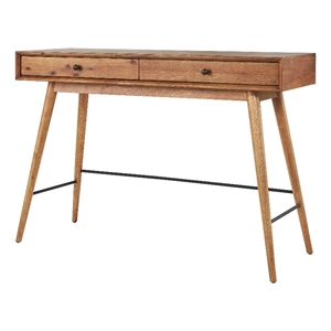 iNSPIRE Q 2-Drawer Wood TV Stand Console Table with Tapered Legs in Brown