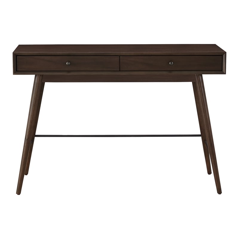 iNSPIRE Q 2-Drawer Wood TV Stand Console Table with Tapered Legs in Dark Walnut