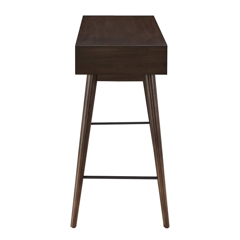 iNSPIRE Q 2-Drawer Wood TV Stand Console Table with Tapered Legs in Dark Walnut