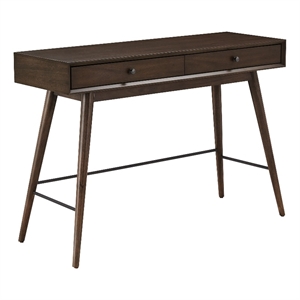 iNSPIRE Q 2-Drawer Wood TV Stand Console Table with Tapered Legs in Dark Walnut