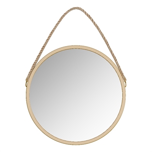 a&e bath and shower felicien round metal decorative mirror with rope in gold