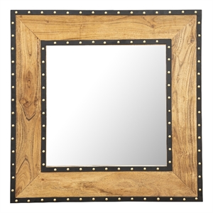 a&e bath and shower ladysmith square wood decorative accent mirror in brown