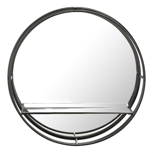 a&e bath and shower pont-rouge modern metal decorative accent mirror in black