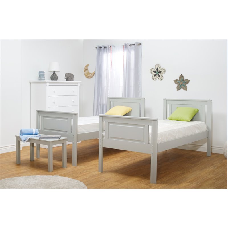Orbelle Model 2022 Twin over Twin Modern Solid Wood Bunk Bed in Gray
