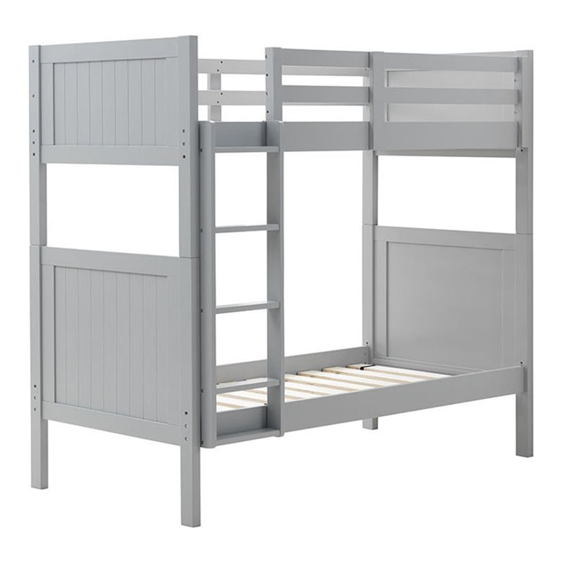 Orbelle Model 2022 Twin over Twin Modern Solid Wood Bunk Bed in Gray