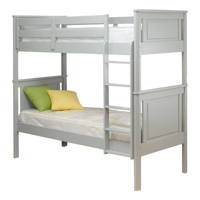 Orbelle Model 302 Twin over Twin Modern Solid Wood Bunk Bed in Gray