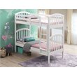 Orbelle Model 450 Twin over Twin Modern Solid Wood Bunk Bed in White