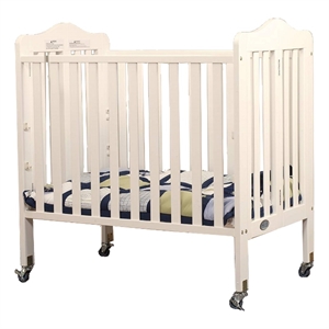 orbelle noa three level modern solid wood mini portable crib in french white