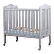 Orbelle Noa Three Level Modern Solid Wood Mini Portable Crib in Gray