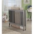 Orbelle Roxy Three Level Modern Solid Wood Mini Portable Crib in Gray