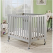 Orbelle Roxy Three Level Modern Solid Wood Mini Portable Crib in Gray