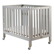 Orbelle Roxy Three Level Modern Solid Wood Mini Portable Crib in Gray