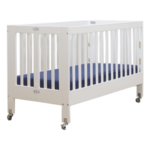 orbelle roxy modern new zealand pine solid wood full size portable crib in white