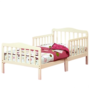 orbelle contemporary new zealand pine solid wood toddler bed in french white