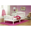 Orbelle Sleigh New Zealand Pine Solid Wood Toddler Bed in French White