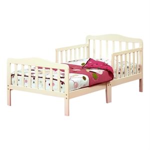 orbelle sleigh new zealand pine solid wood toddler bed in french white