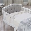 Orbelle Contemporary Solid Wood Toddler Bed in French White/Padded Gray