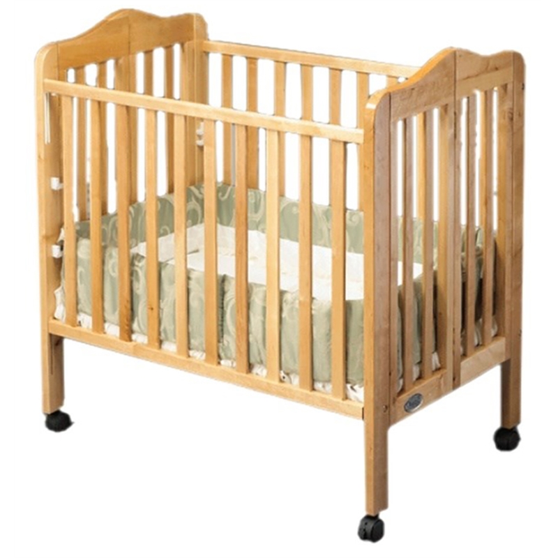 Orbelle Noa Three Level Modern Solid Wood Mini Portable Crib in Natural