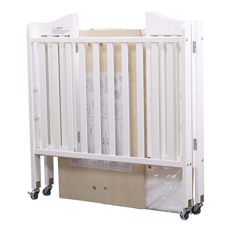 Orbelle Noa Three Level Modern Solid Wood Mini Portable Crib in White