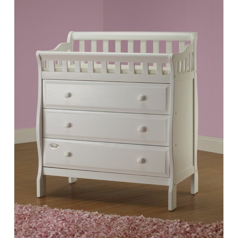 Orbelle Oneman Modern New Zealand Pine Solid Wood Changing Tables in White