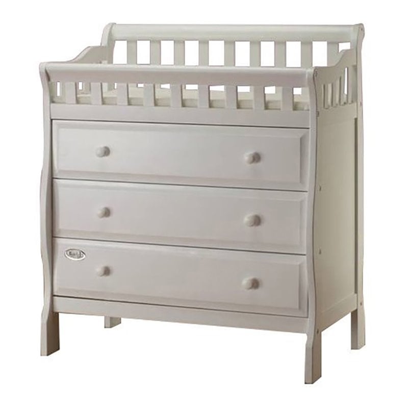 Orbelle Oneman Modern New Zealand Pine Solid Wood Changing Tables in White
