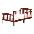 Orbelle Contemporary New Zealand Pine Solid Wood Toddler Bed in Cherry
