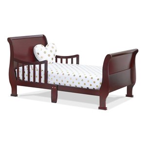 orbelle sleigh new zealand pine solid wood toddler bed in cherry