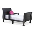 Orbelle Sleigh New Zealand Pine Solid Wood Toddler Bed in Espresso