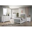 Orbelle Teen Bed 1947 Solid Wood Bed with Silver Vinyl in White