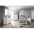 Orbelle Teen Bed 1947 Solid Wood Bed with Silver Vinyl in White