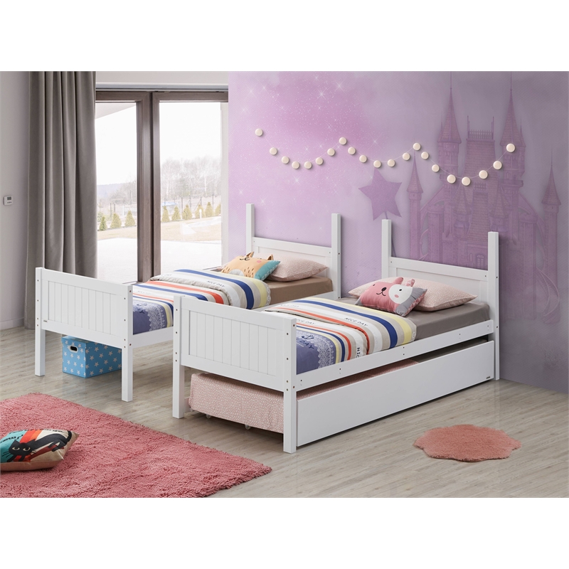 Bunk Bed Twin over Twin - Model 7278 - White - Solid Wood