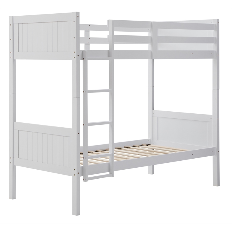 Bunk Bed Twin over Twin - Model 7278 - White - Solid Wood