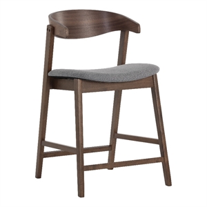 Brant House Haisley 21&quot Modern Style Wood Counter Stool in Dark Gray