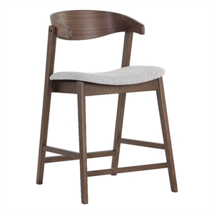Brant House Haisley 21&quot Modern Style Wood Counter Stool in Light Gray