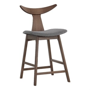 Brant House Jaxton 24.5&quot Modern Fabric Counter Stool in Dark Gray