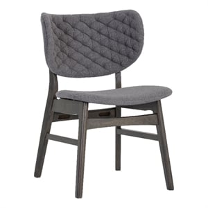 Brant House Petra 18&quot Fabric and Wood Dining Chair in Bullet Gray (Set of 2)