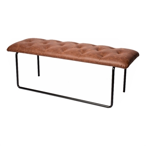 Brant House Aria Contemporary Faux Leather Bench in Antique Brown