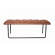 Brant House Aria Contemporary Faux Leather Bench in Antique Brown