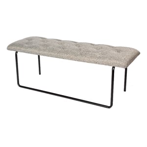 Brant House Aria 40&quot Contemporary Fabric and Steel Bench in Light Gray