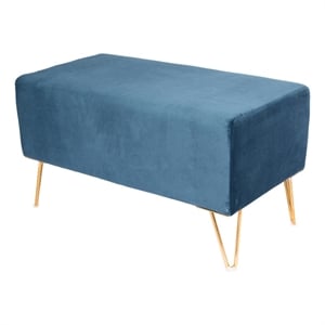 Brant House Eloise 31.5&quot Modern Style Fabric Bench in Navy Blue Sky Finish