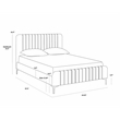 Brant House Heidi Fabric Queen Bed with Channel Tufted Headboard in Dark Gray
