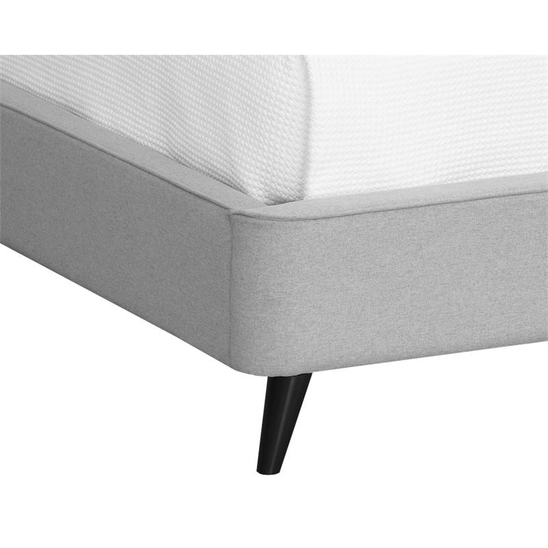 Brant House Viviana Fabric King Bed with Tufted Wingback Headboard in Light Gray