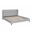 Brant House Viviana Fabric King Bed with Tufted Wingback Headboard in Light Gray